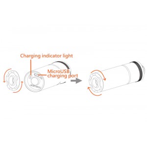 ACETECH LIGHTER BT TRACER UNIT - BLACK (M14CCW) WITH M11 CW ADAPTOR & MICRO USB CHARGING CABLE